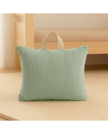 Coussin sieste école maternelle à personnaliser 25x35 cm céladon