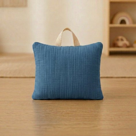 Coussin sieste école maternelle à personnaliser 25x35 cm bleu