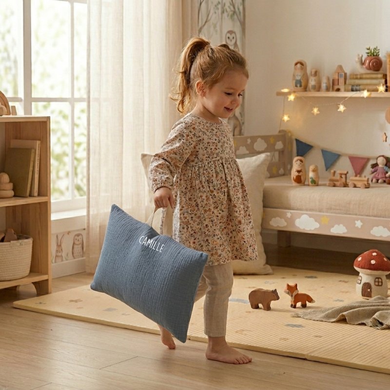 Coussin sieste école maternelle à personnaliser 25x35 cm