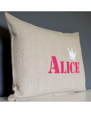 coussin prénom personnalisé enfant, couronne