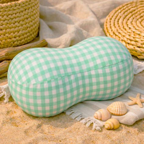 coussin de plage vichy menthe