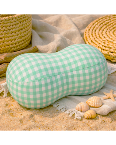 coussin de plage vichy menthe