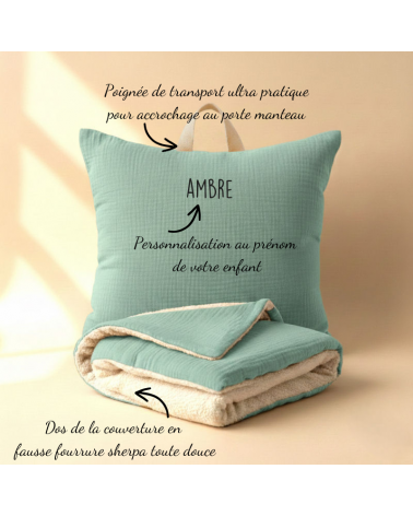kit sieste école maternelle coussin et couverture