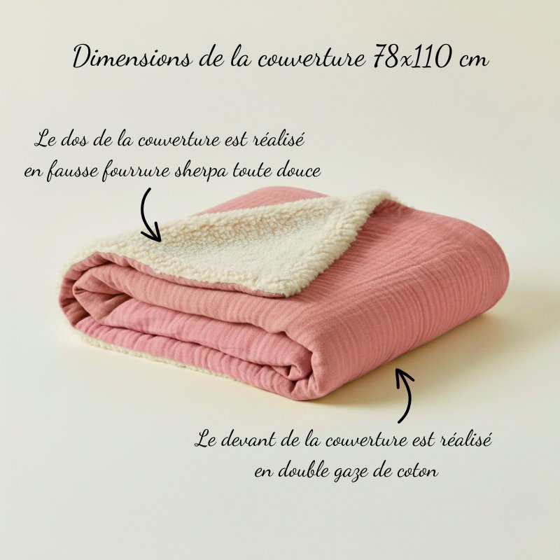 couverture de sieste maternelle vieux rose