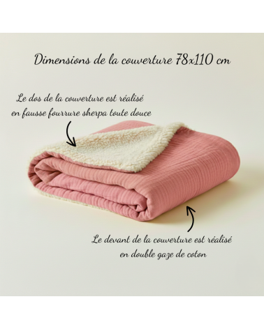 couverture de sieste maternelle vieux rose