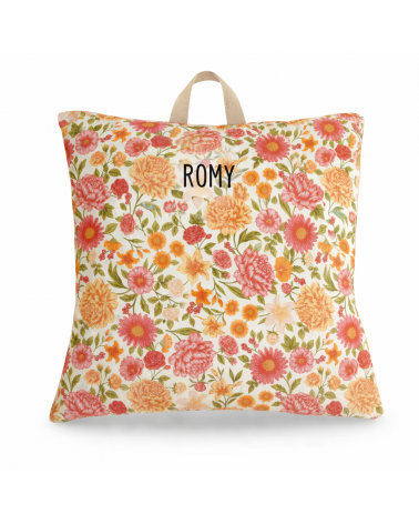 coussin sieste maternelle personnalisé fleurs