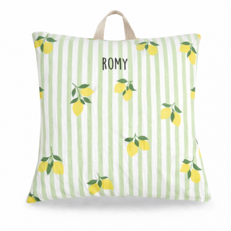 coussin sieste maternelle personnalisé citrons