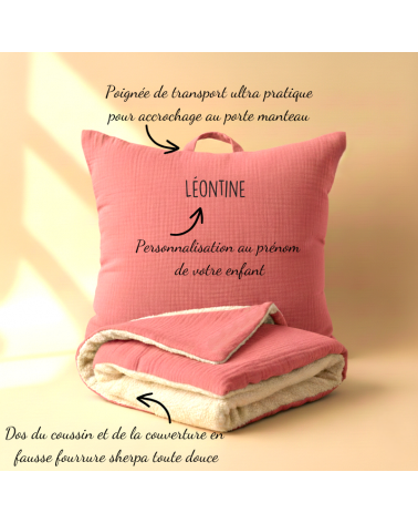 kit sieste maternelle coussin et couverture