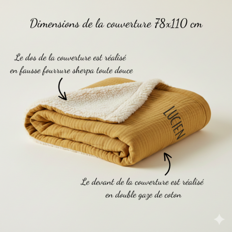 couverture enfant maternelle, couverture sieste personnalisée
