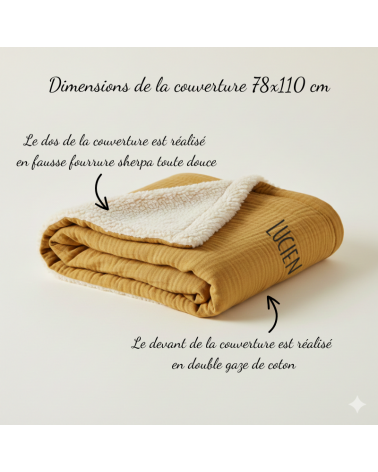 couverture enfant maternelle, couverture sieste personnalisée