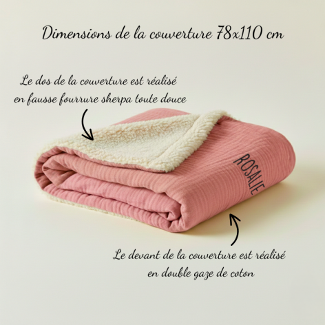 couverture de sieste maternelle vieux rose