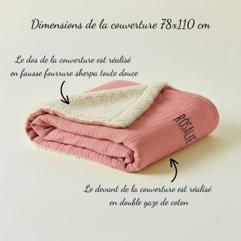 couverture de sieste maternelle vieux rose