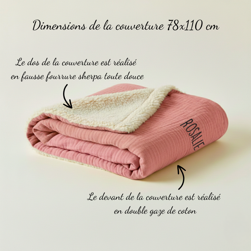 couverture de sieste maternelle vieux rose