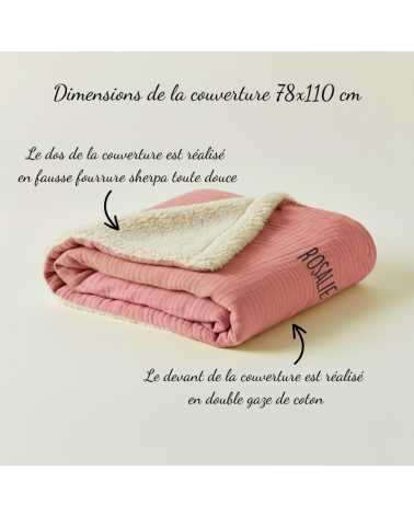 couverture de sieste maternelle vieux rose