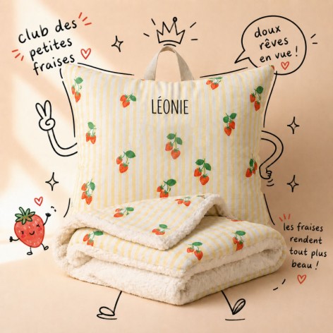 kit de sieste personnalisé fraises