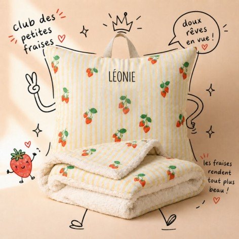 kit de sieste personnalisé fraises