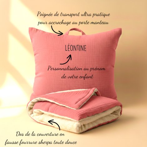 kit sieste maternelle coussin et couverture