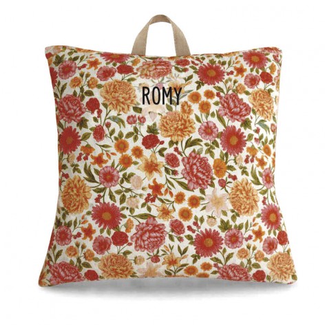 coussin sieste maternelle personnalisé fleurs