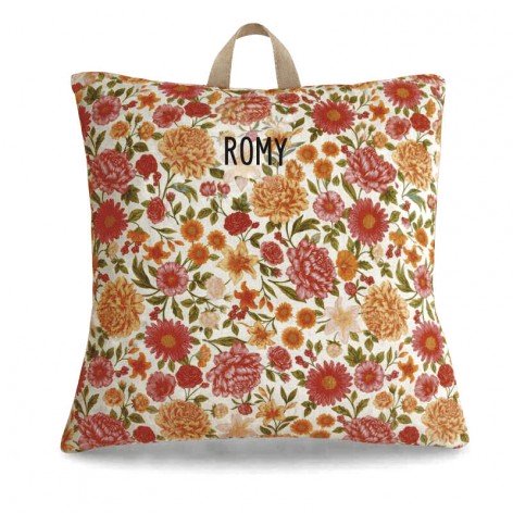 coussin sieste maternelle personnalisé fleurs