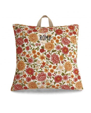 coussin sieste maternelle personnalisé fleurs