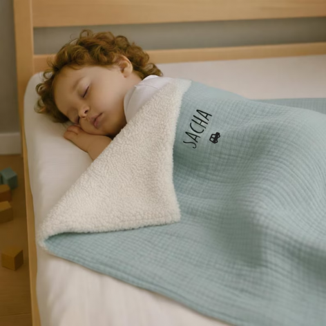 couverture enfant maternelle, couverture sieste personnalisée