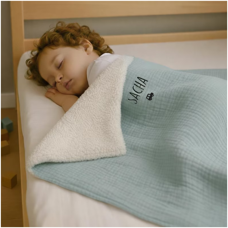 couverture enfant maternelle, couverture sieste personnalisée