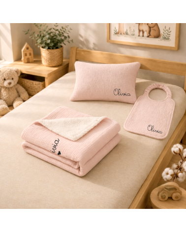 kit école maternelle couverture bavoir coussin