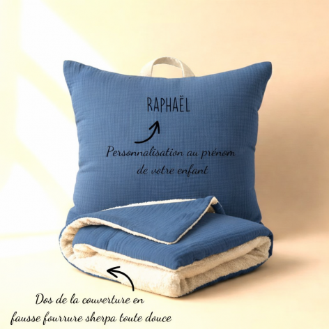 kit sieste maternelle coussin et couverture