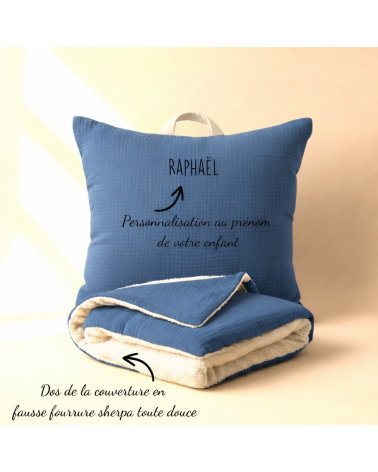 kit sieste maternelle coussin et couverture
