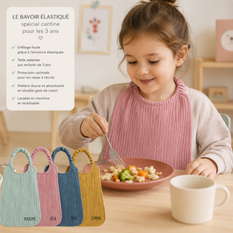 bavoir élastique maternelle personnalisé