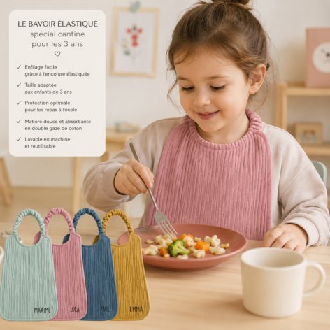 bavoir élastique maternelle personnalisé