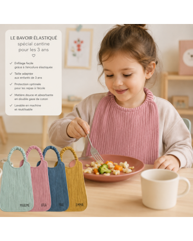 bavoir élastique maternelle personnalisé