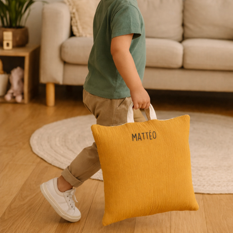 coussin sieste maternelle personnalisé