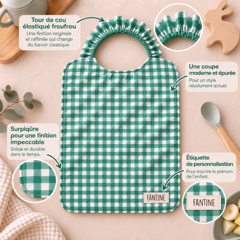 bavoir élastique maternelle personnalisé