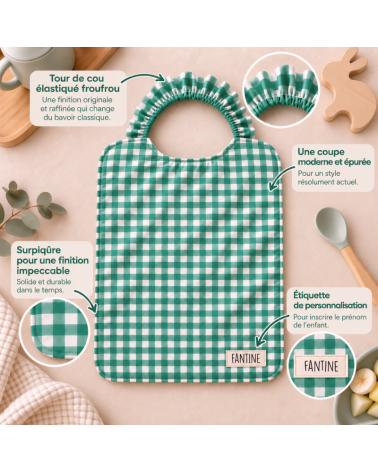 bavoir élastique maternelle personnalisé