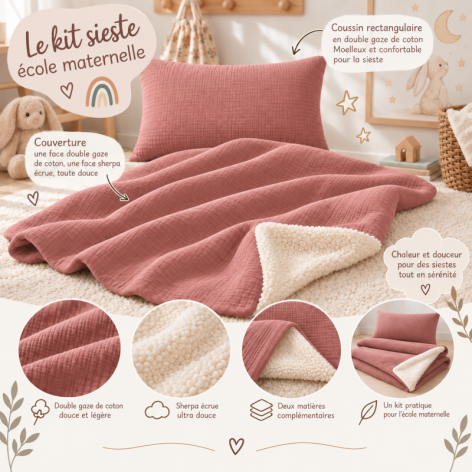 kit école maternelle couverture coussin