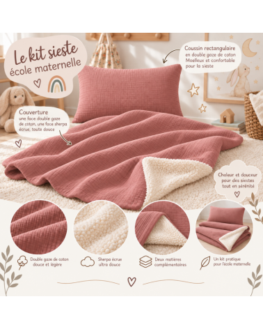 kit école maternelle couverture coussin