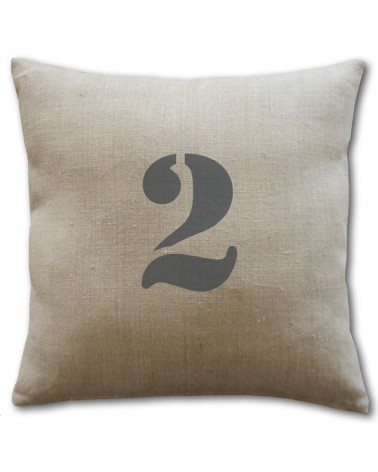 coussin lin chiffre 40x40 cm