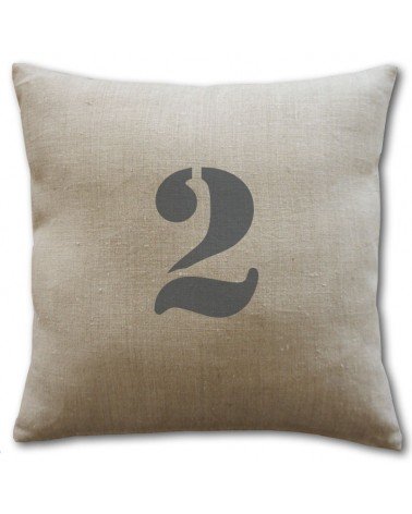coussin lin chiffre 40x40 cm
