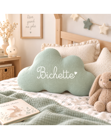 coussin nuage personnalisé en double gaze