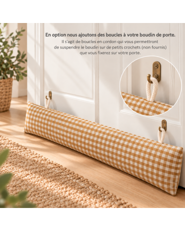 boudin de porte sur mesure déhoussable vichy ocre