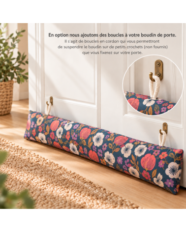 boudin de porte sur mesure déhoussable fleuri