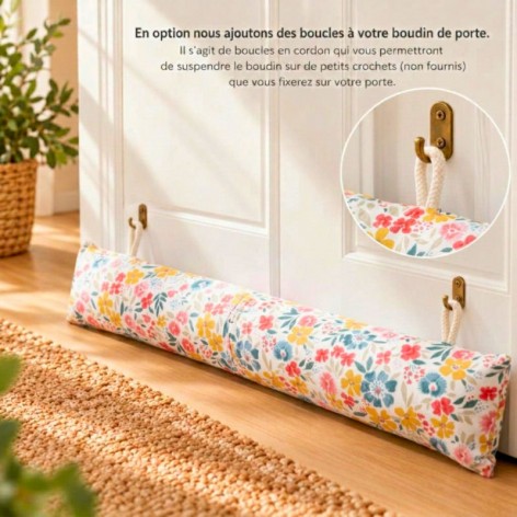 boudin de porte sur mesure déhoussable petites fleurs