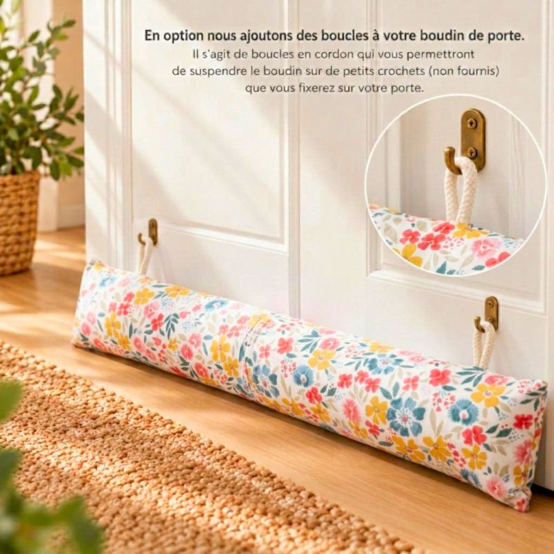 boudin de porte sur mesure déhoussable petites fleurs