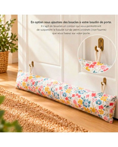 boudin de porte sur mesure déhoussable petites fleurs