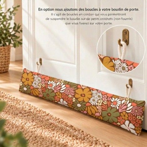 boudin de porte sur mesure déhoussable fleuri vintage
