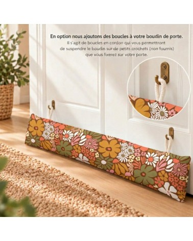 boudin de porte sur mesure déhoussable fleuri vintage