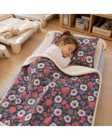 couverture enfant maternelle, couverture sieste - fleurs