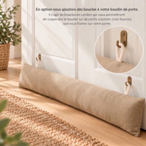 boudin de porte sur mesure déhoussable beige