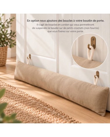 boudin de porte sur mesure déhoussable beige